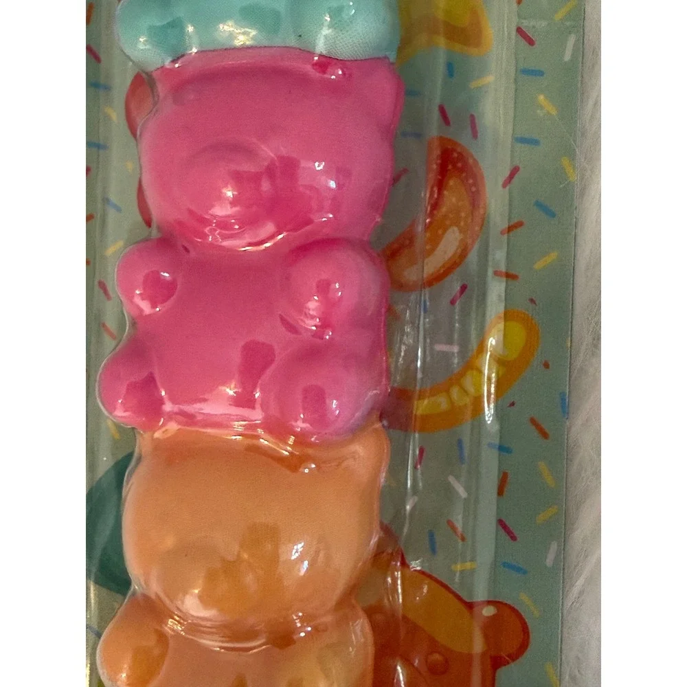 Gummy Bear Squishy Pen Anti-Stress Sensory Fidget Toy Blue Pink Orange NEW